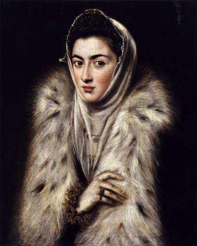 Dame en manteau de fourrure - El Greco